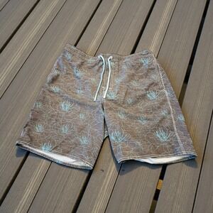 Johnnie-O Men's Swim Trunks Board Shorts Floral Print Drawstring Size L